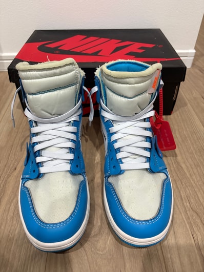 Off-White × Nike Air Jordan 1 High UNC "White/Dark Powder Blue"
