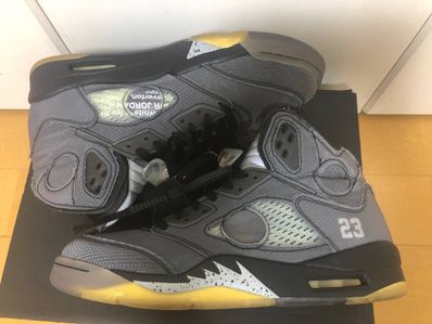 Off-White × Nike Air Jordan 5 "Black/Muslin/Fire Red"