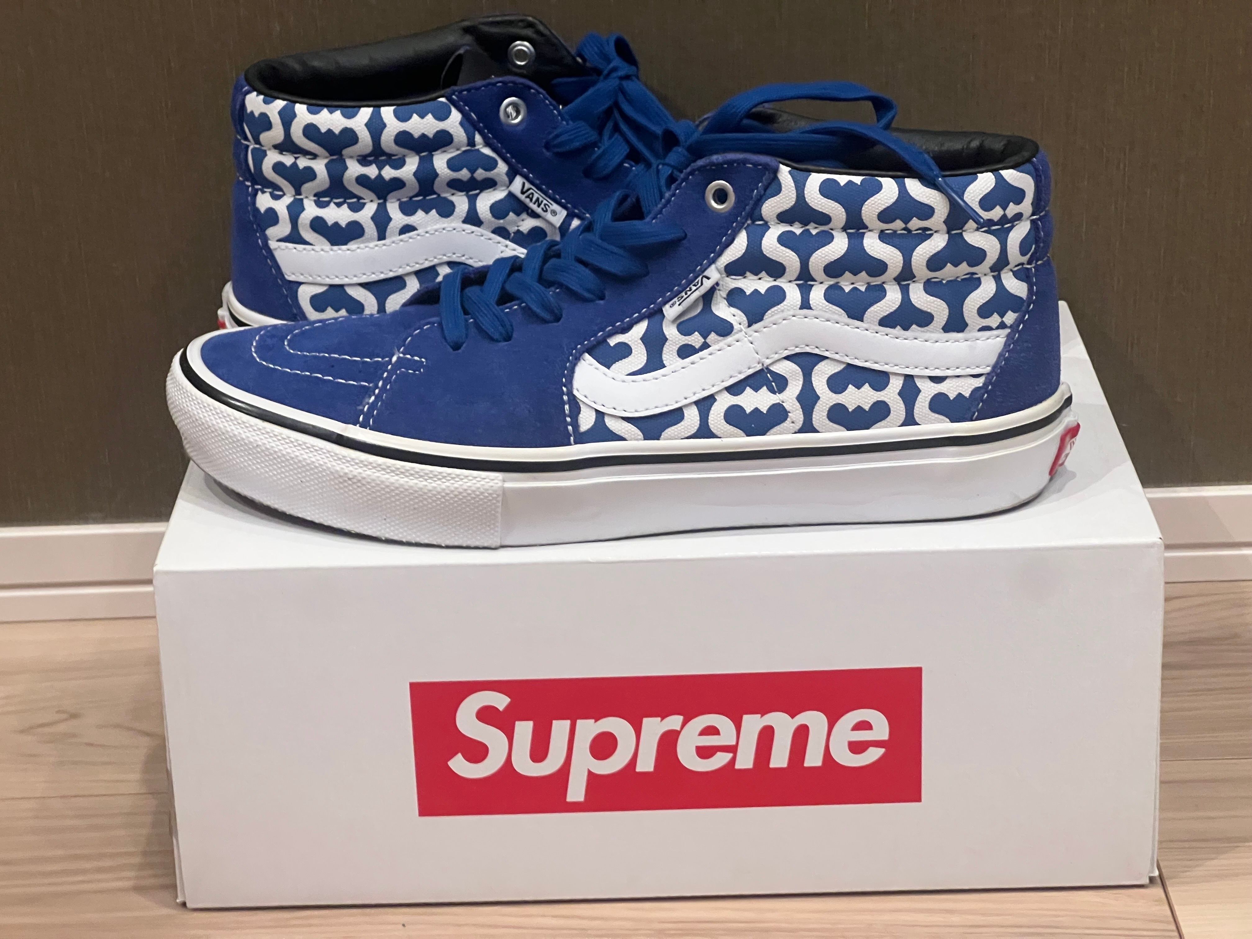 Supreme × Vans Monogram S Logo Skate Grosso Mid "Blue"