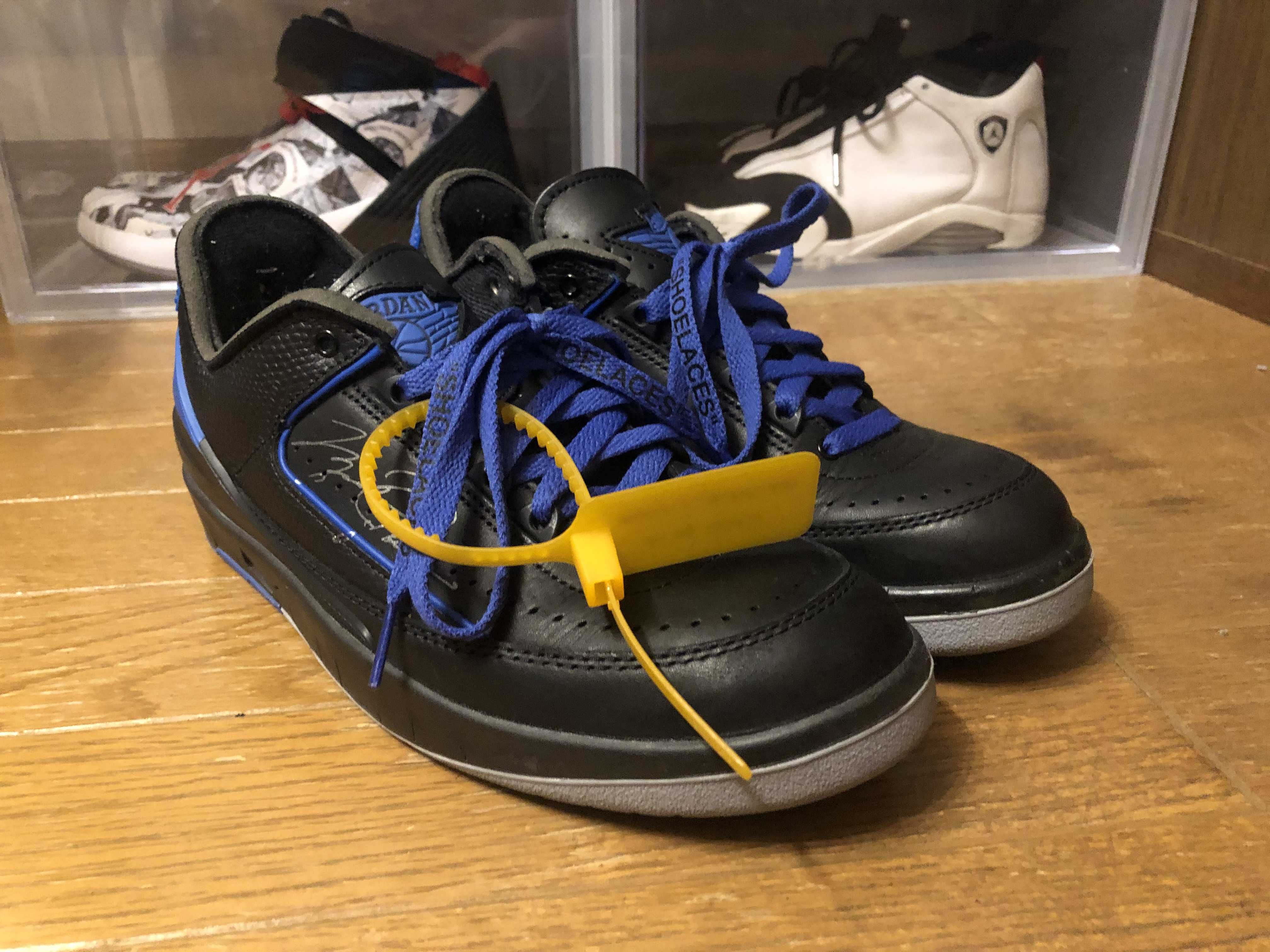 Off-White × Nike Air Jordan 2 Low "Black and Varsity Royal"