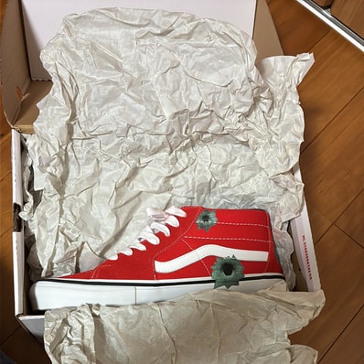 Nate Lowman × Supreme × Vans Skate Grosso Mid "Bullet Hole/Red" (Japan Exclusive) (25SS Week9)