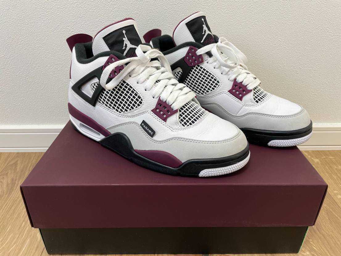 Paris Saint Germain ×Nike Air Jordan 4 Retro "White/Bordeaux/Neutral Gray"