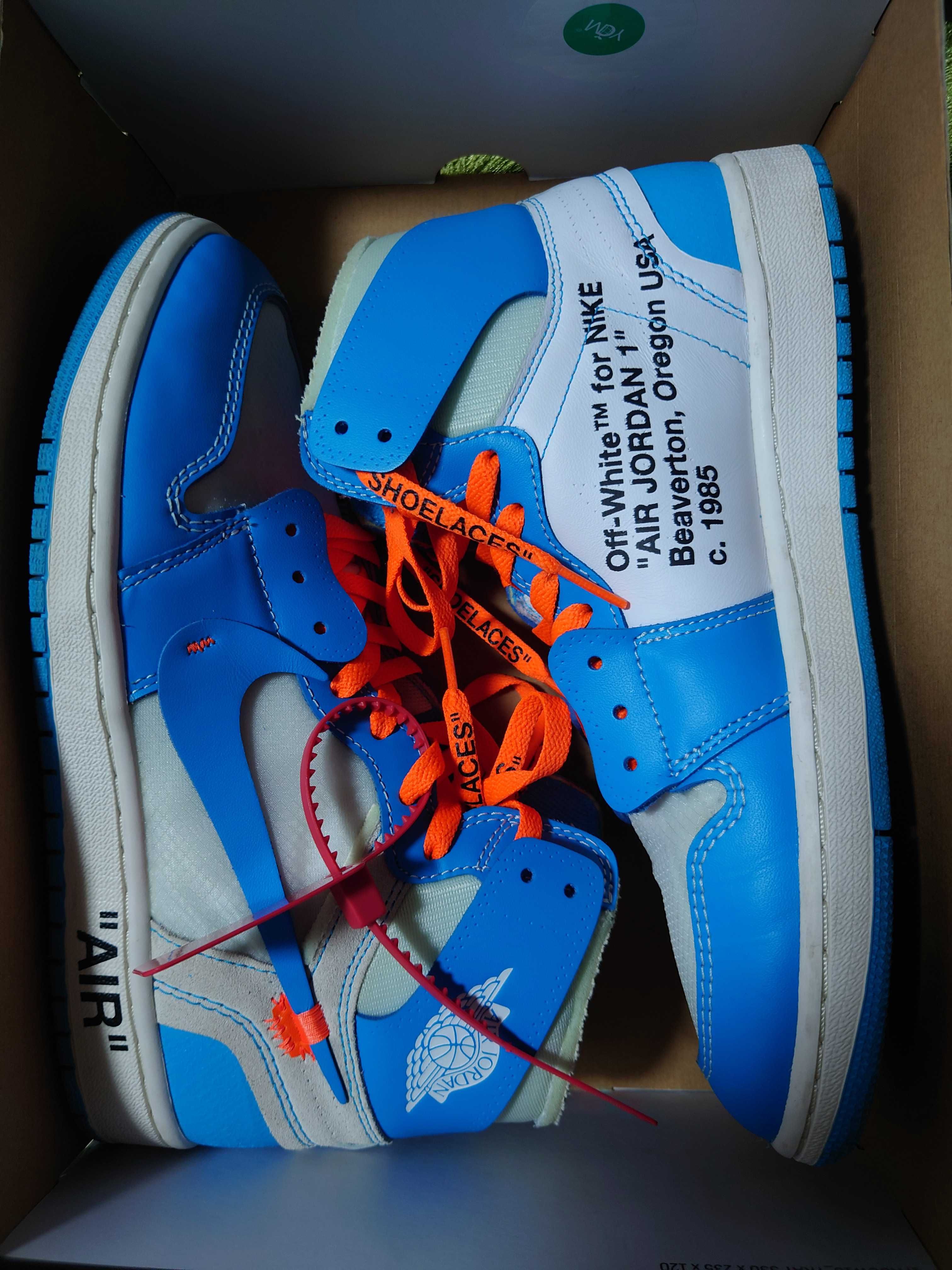 Off-White × Nike Air Jordan 1 High UNC "White/Dark Powder Blue"