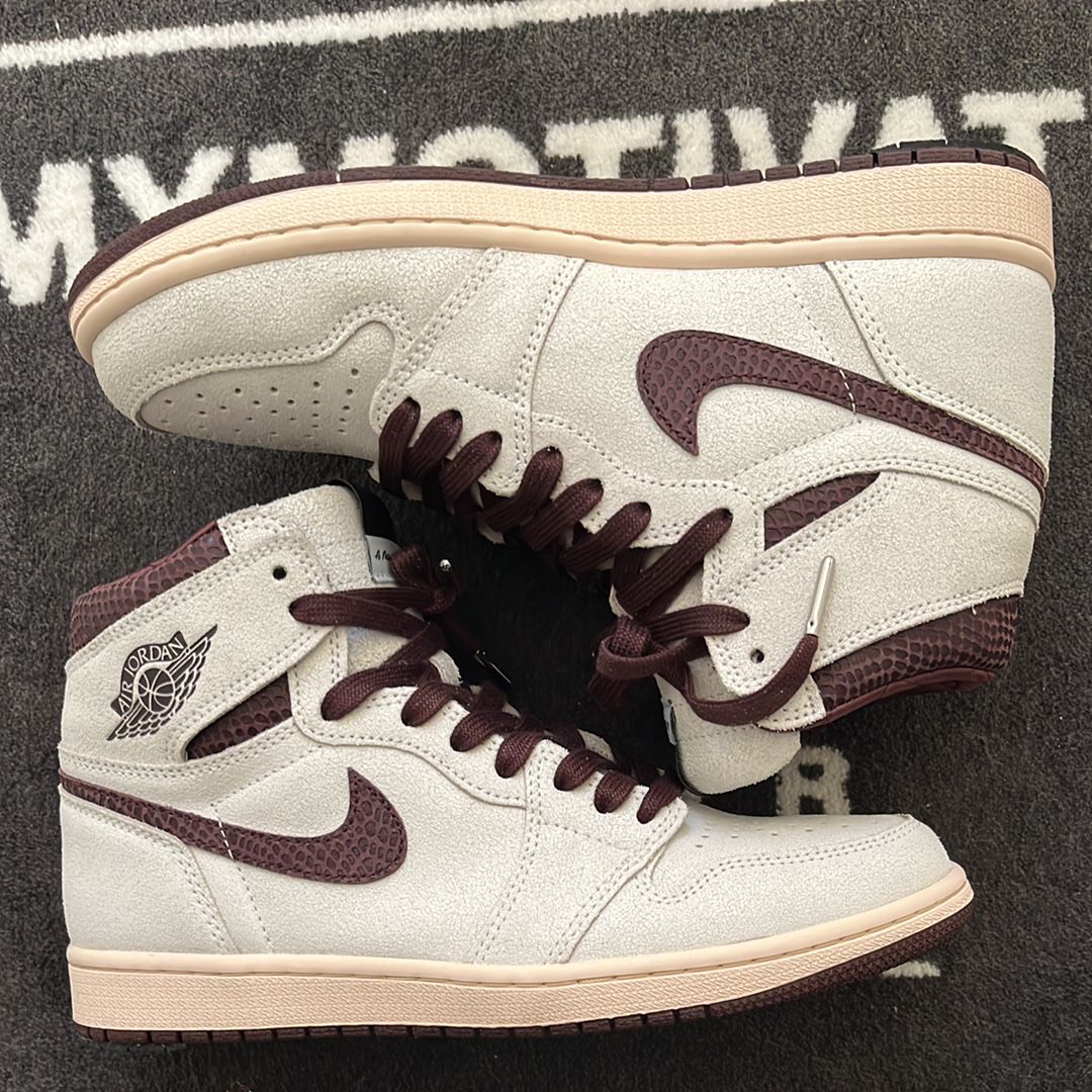 A Ma Maniere × Nike Air Jordan 1 Retro High OG "Sail and Burgundy"