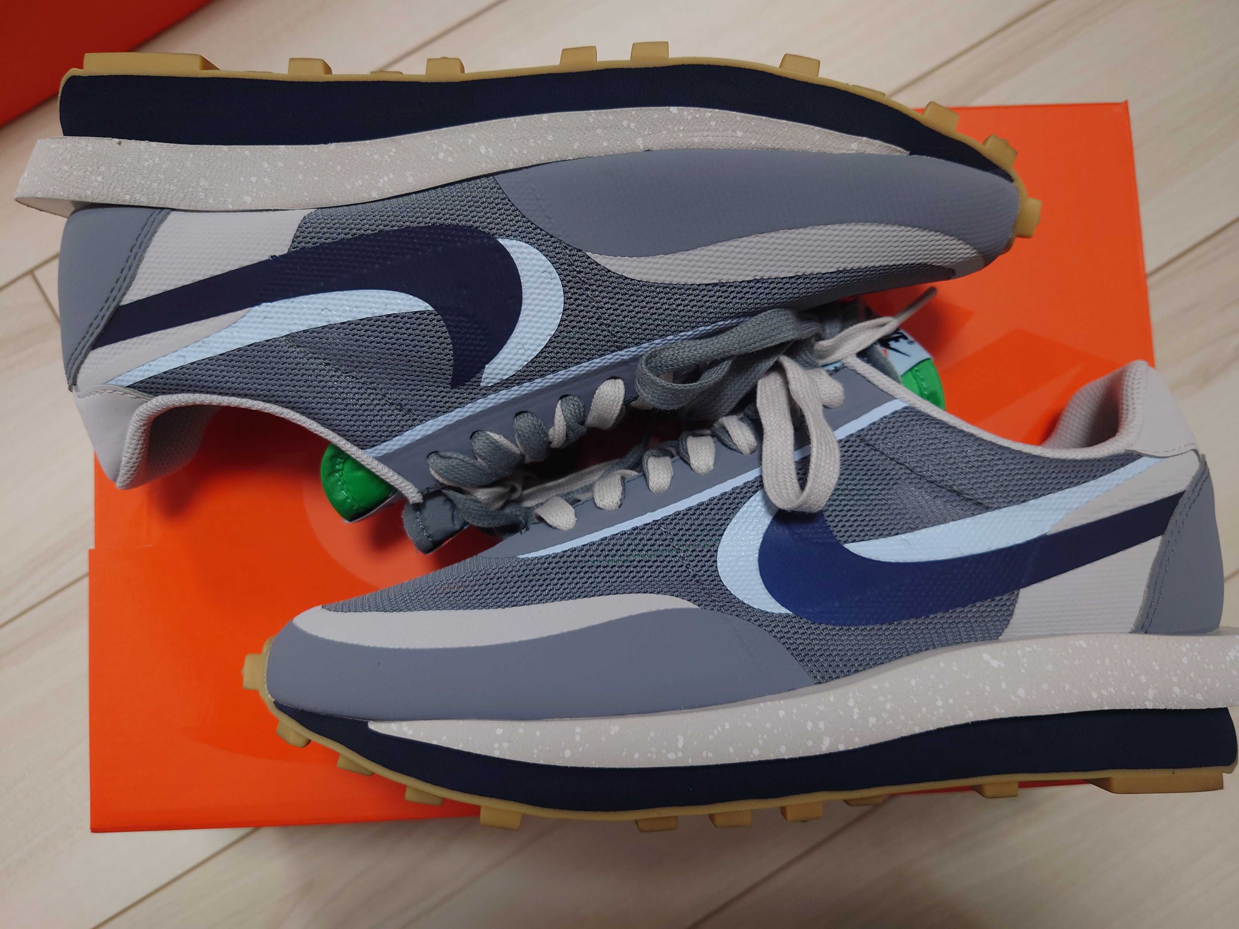CLOT × Sacai × Nike LD Waffle "Grey Obsidian/Cool Grey"