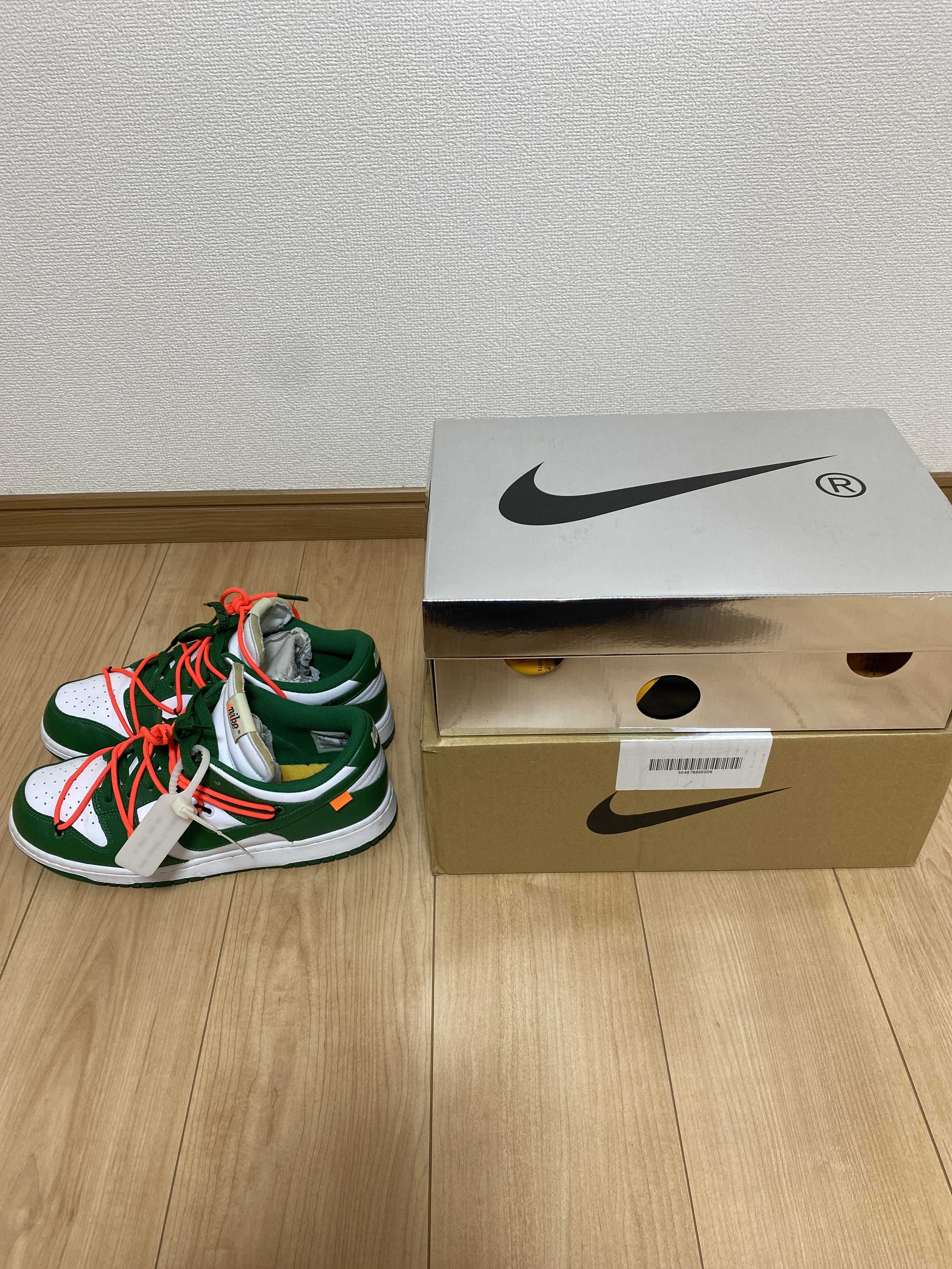 Off-White × Nike Dunk Low "White/Pine Green"