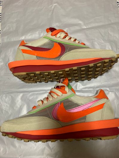 CLOT × Sacai × Nike LD Waffle "Orange Blaze"