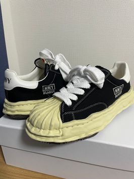 メゾンミハラヤスヒロ ブレイキー ヴィンテージライク オリジナルソール キャンバス ローカットスニーカー "ブラック" (A09FW732)