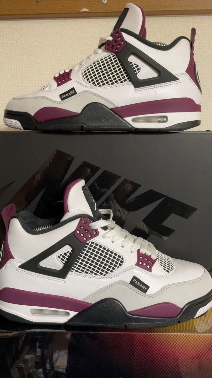 Paris Saint Germain ×Nike Air Jordan 4 Retro "White/Bordeaux/Neutral Gray"