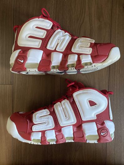 Supreme × Nike Air More Uptempo "White/Red"