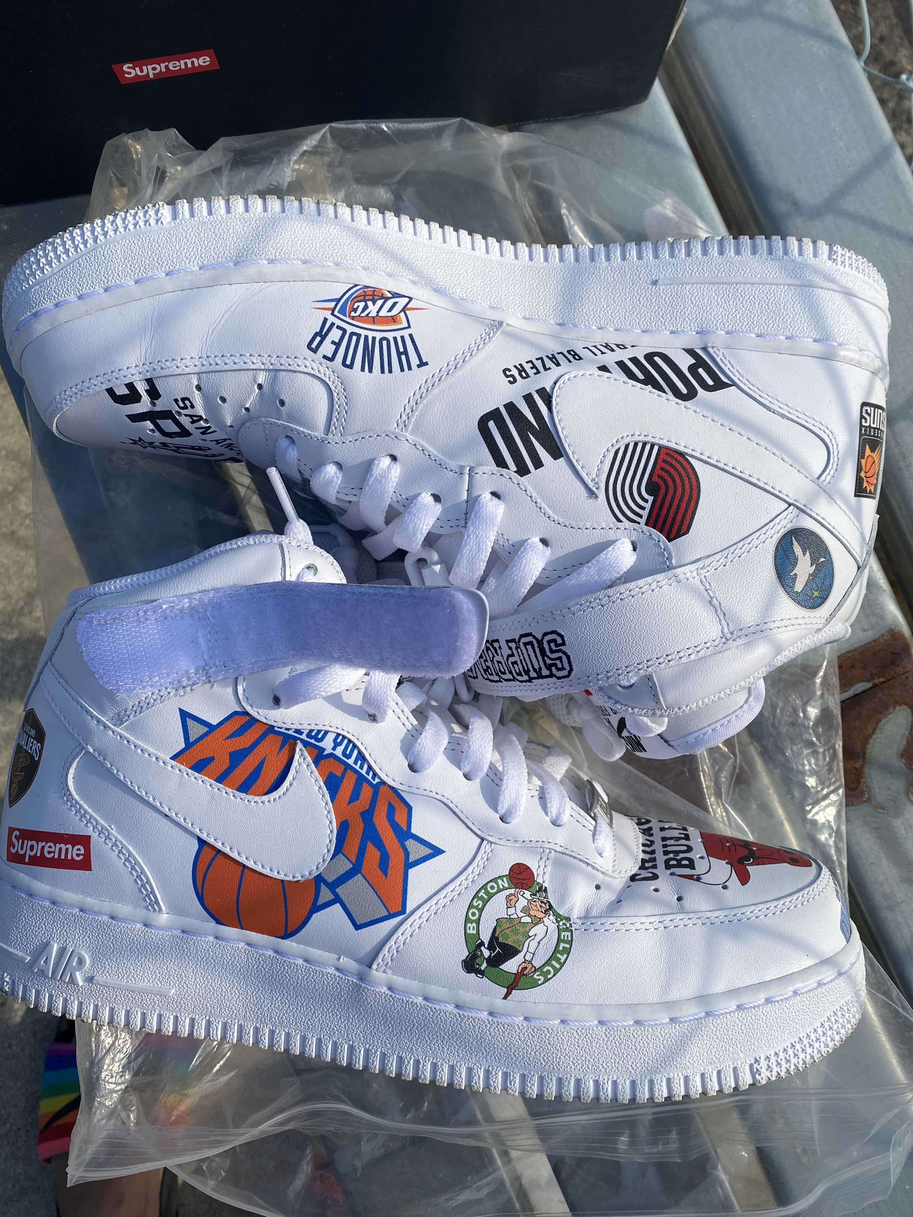 Supreme × NBA × Nike Air Force 1 Mid '07 "White"