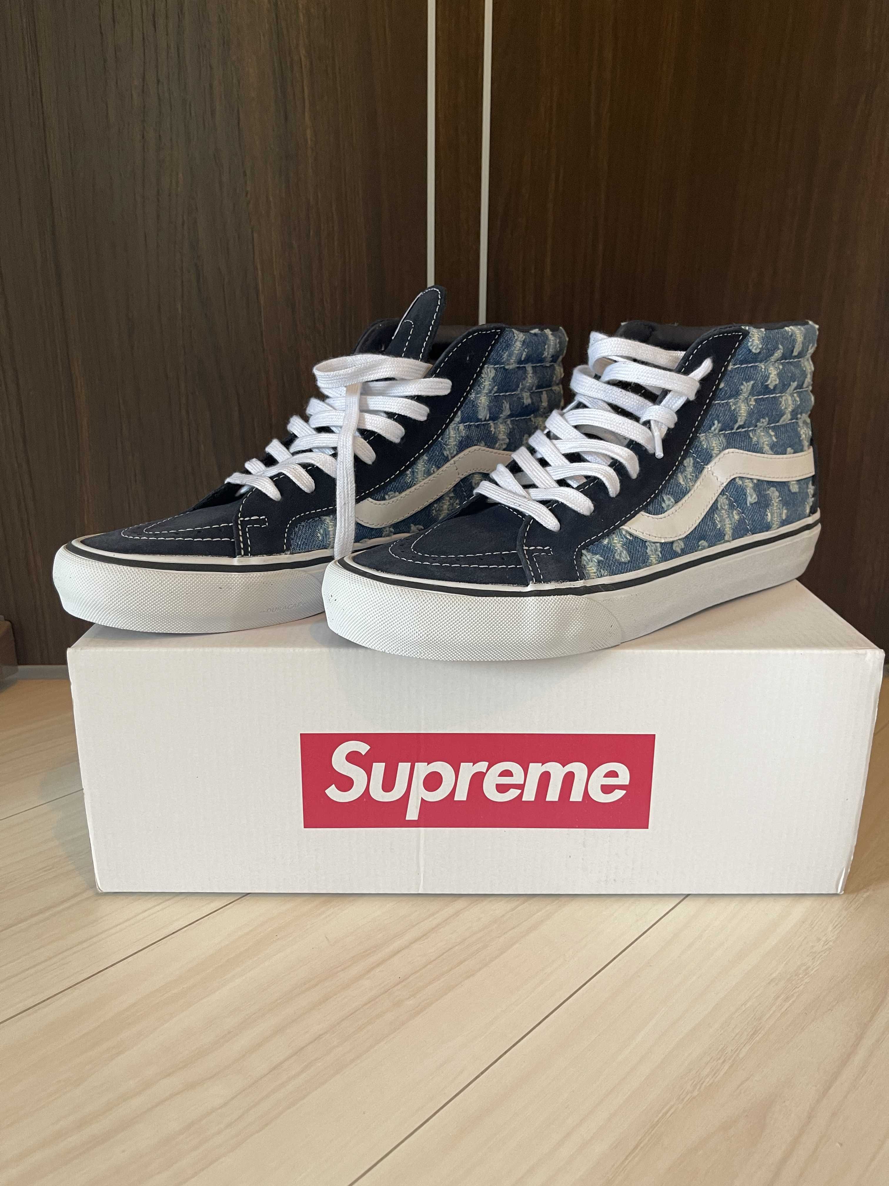 Supreme × Vans Sk8-Hi Hole Punch Denim "Blue"