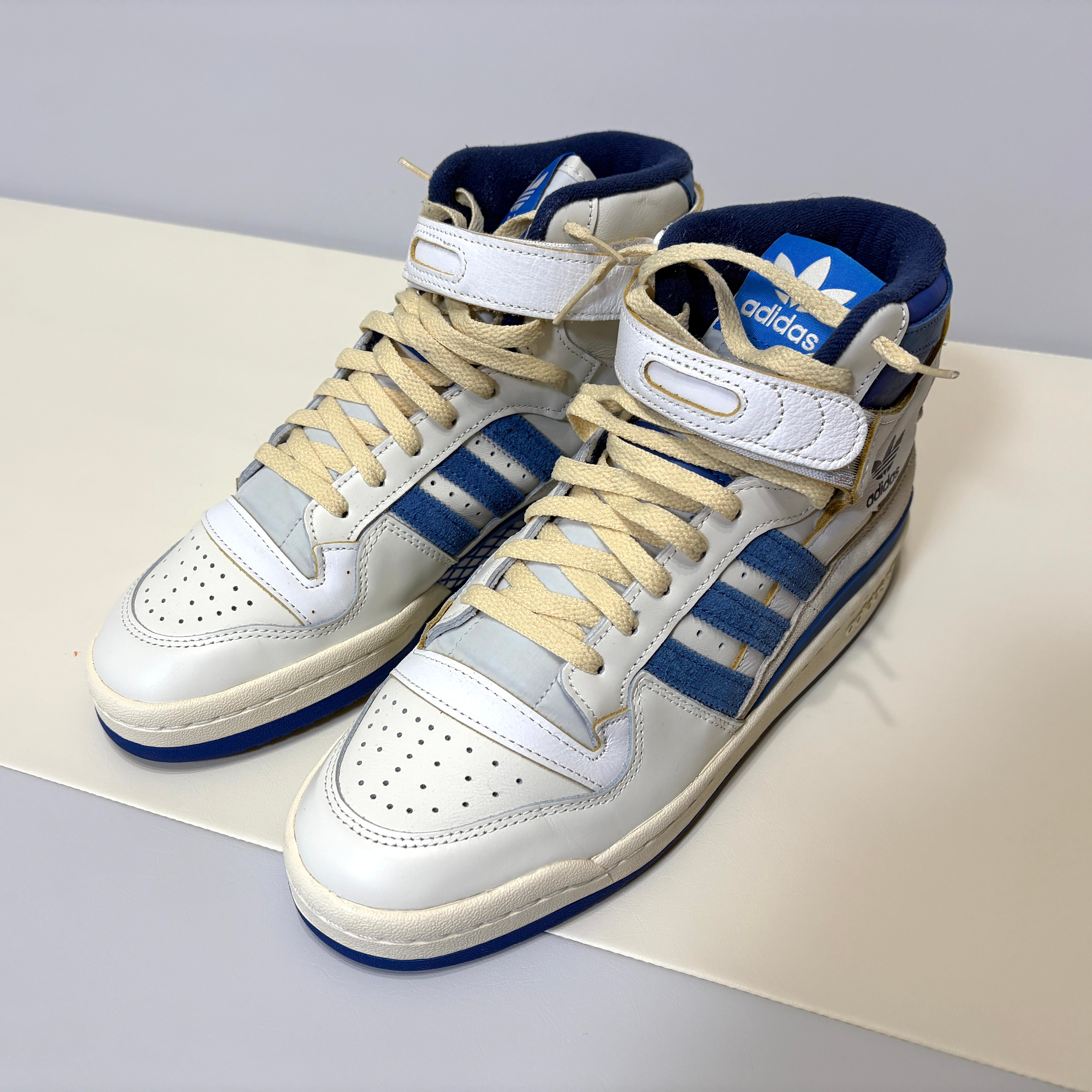 adidas Forum 84 High Blue Thread "Off White-Bright Blue/Footwear White"