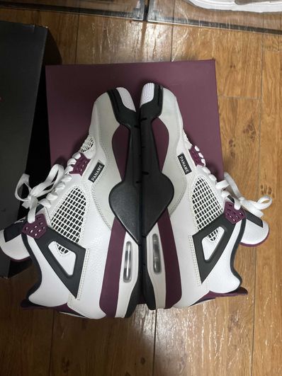 Paris Saint Germain ×Nike Air Jordan 4 Retro "White/Bordeaux/Neutral Gray"