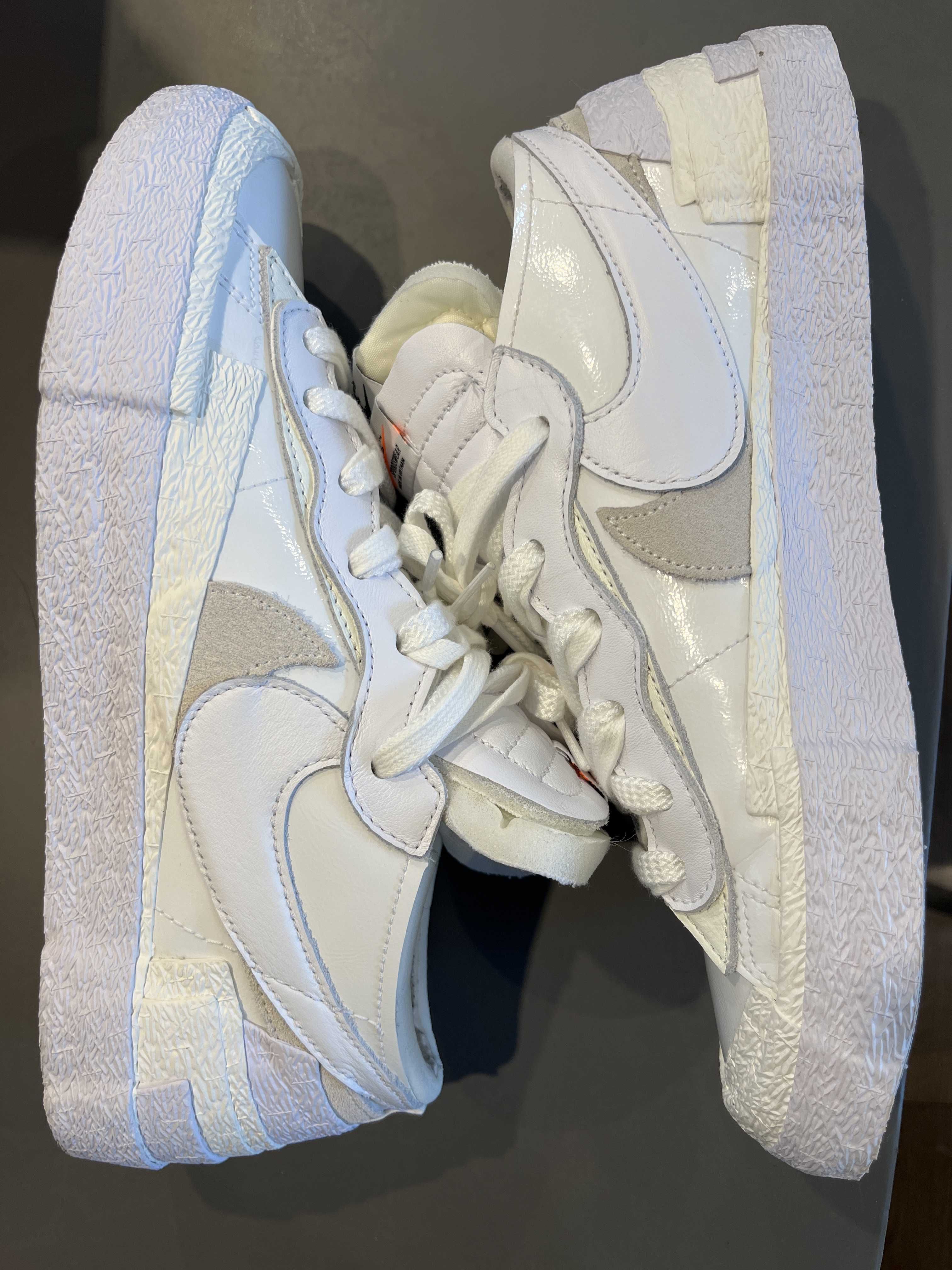 sacai × Nike Blazer Low "White Patent Leather"