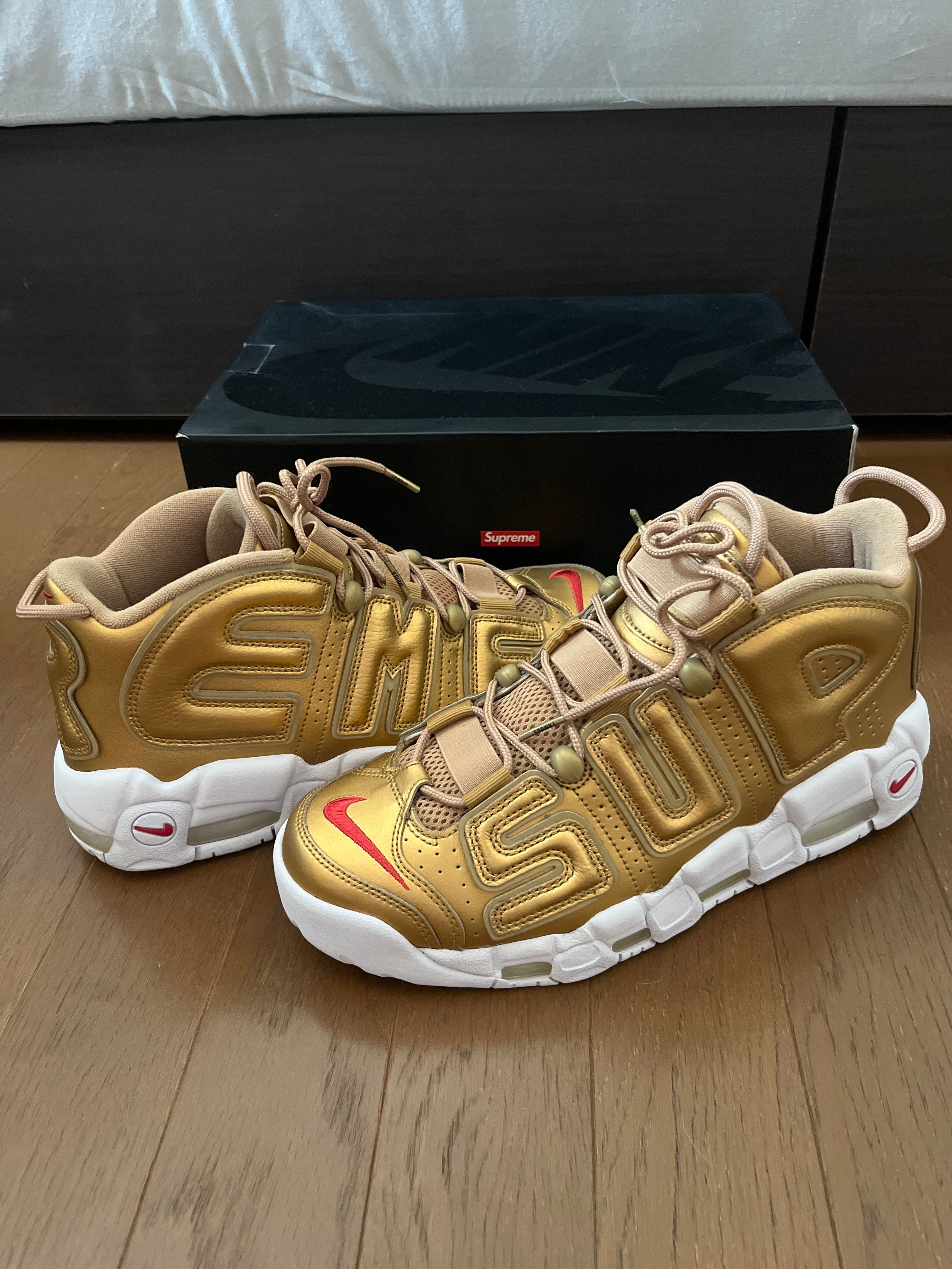 Supreme × Nike Air More Uptempo "Metallic Gold"