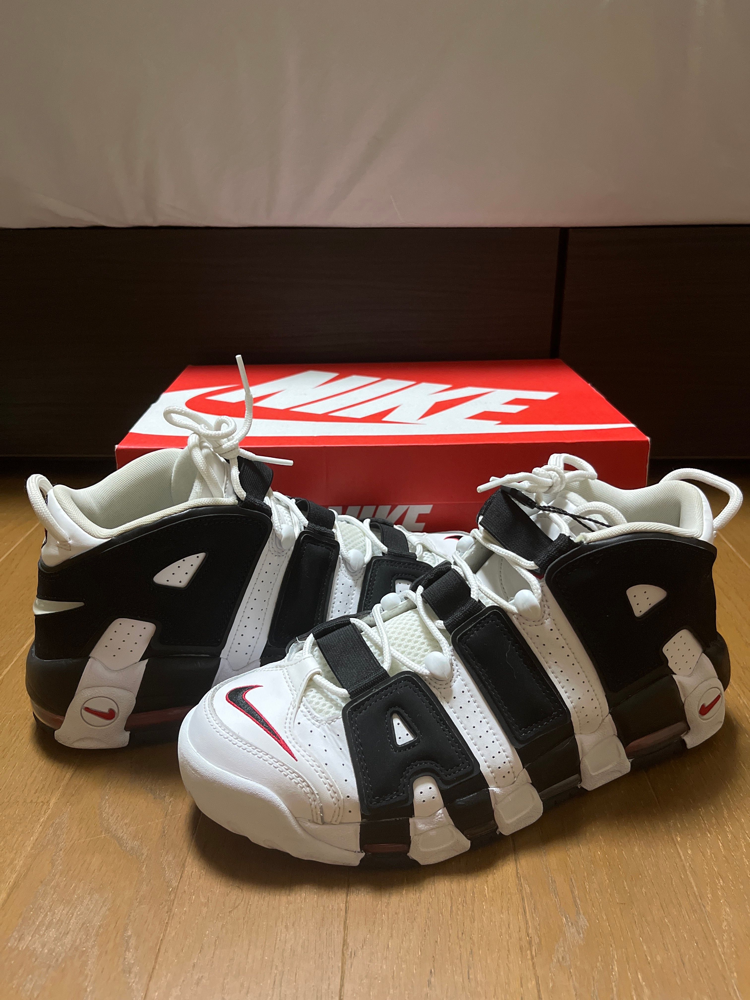 NIKE AIR MORE UPTEMPO "WHITE/BLACK/UNIVERSITY RED"(2020)