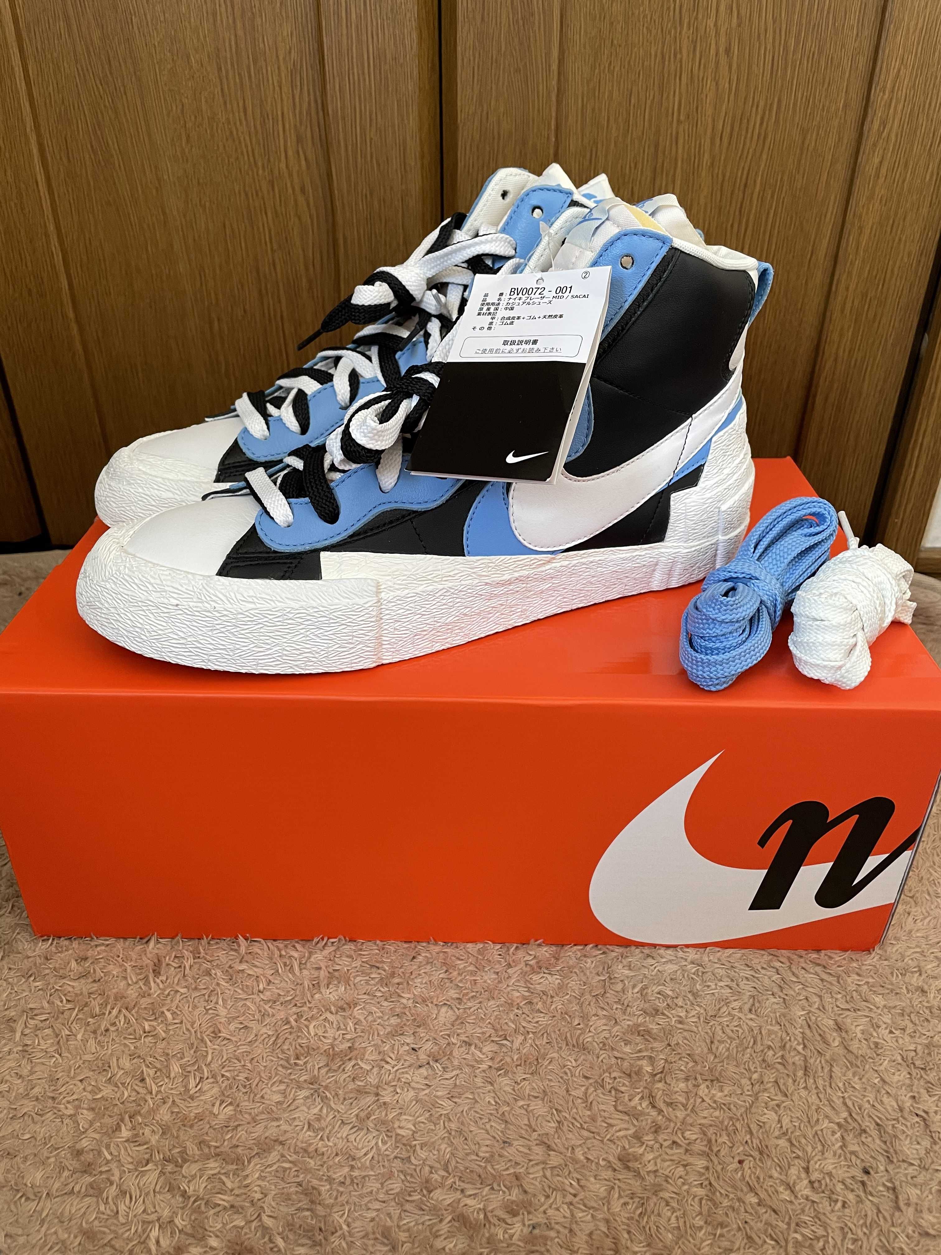 sacai × NIKE BLAZER MID "BLACK / BLUE"