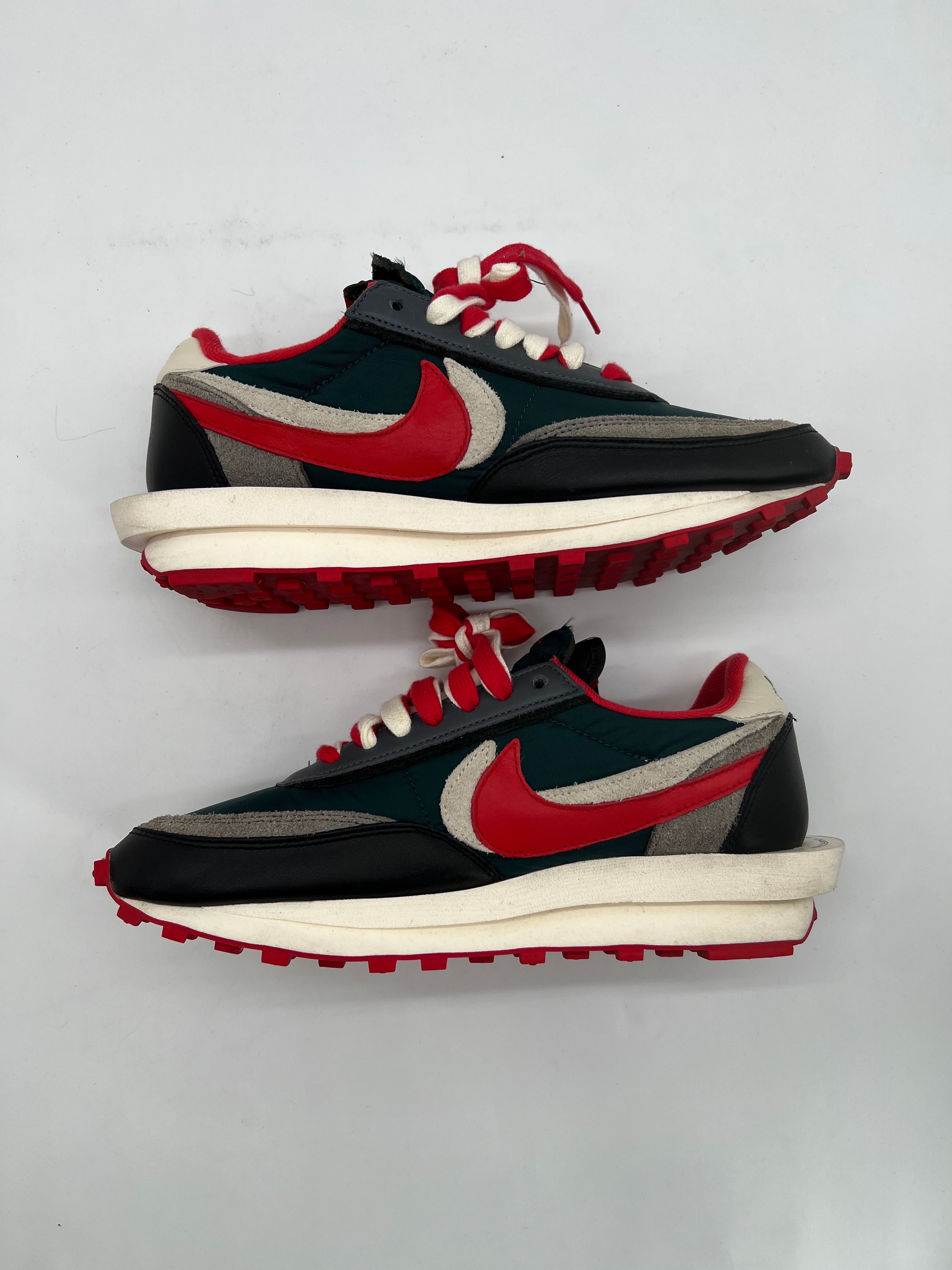 UNDERCOVER × sacai × Nike LD Waffle "Midnight Spruce/Pale Ivory-Dark Grey-University Red"