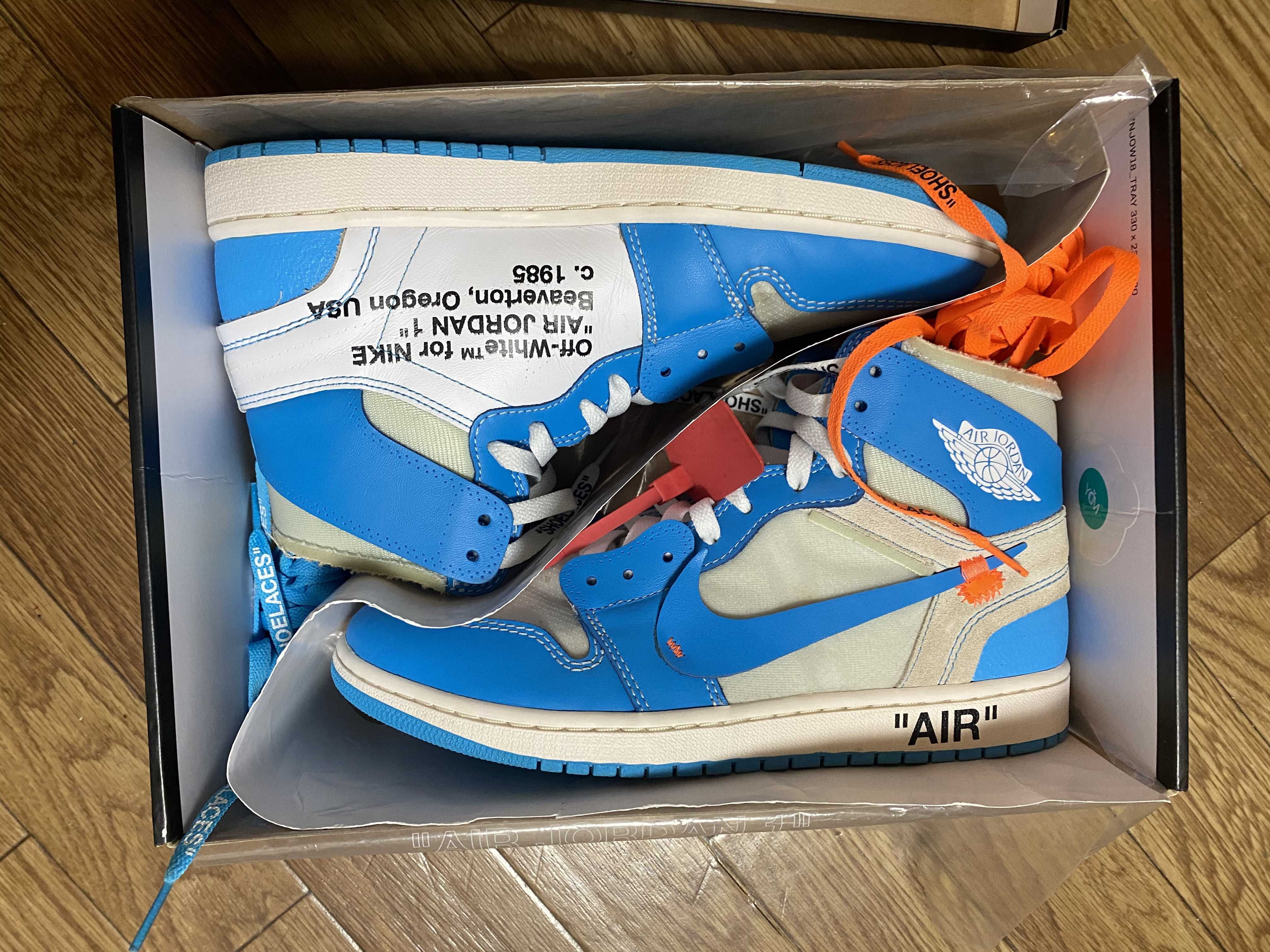Off-White × Nike Air Jordan 1 High UNC "White/Dark Powder Blue"
