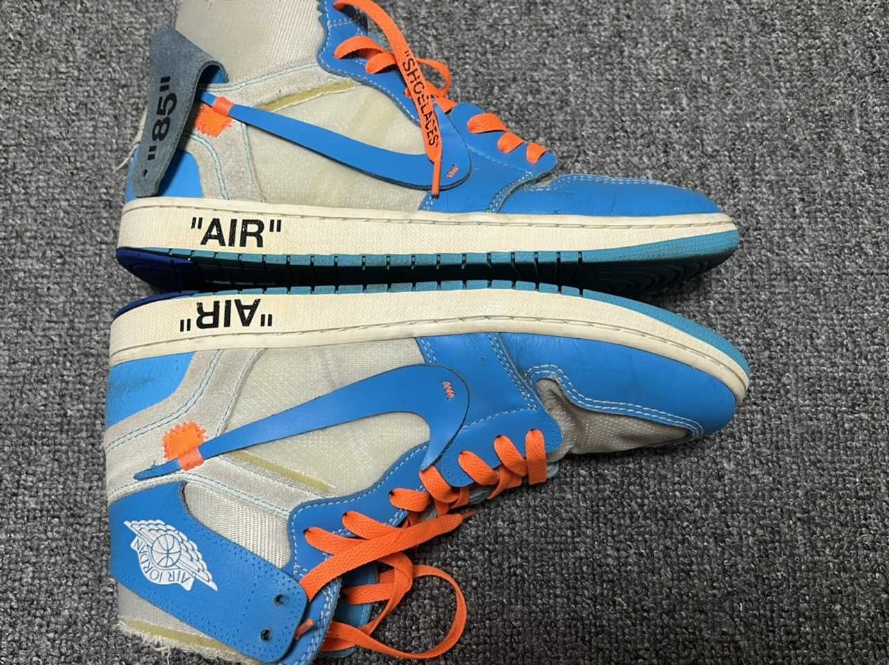 Off-White × Nike Air Jordan 1 High UNC "White/Dark Powder Blue"