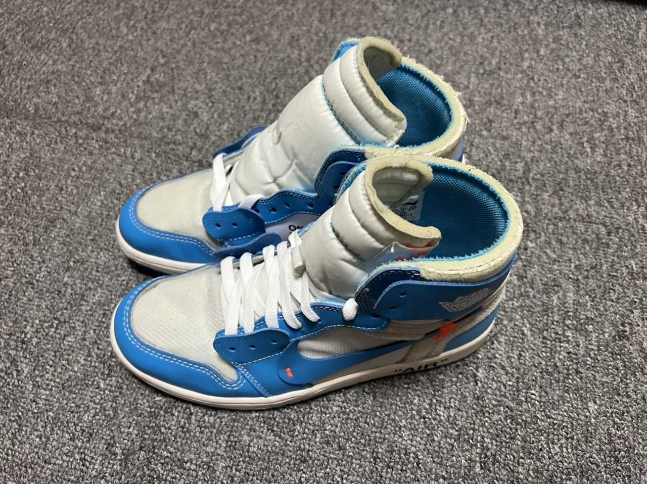 Off-White × Nike Air Jordan 1 High UNC "White/Dark Powder Blue"