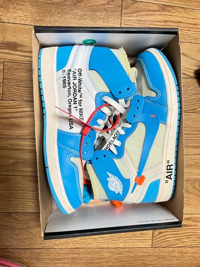 Off-White × Nike Air Jordan 1 High UNC "White/Dark Powder Blue"