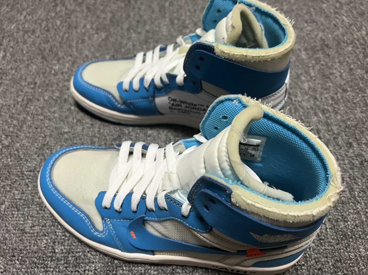 Off-White × Nike Air Jordan 1 High UNC "White/Dark Powder Blue"