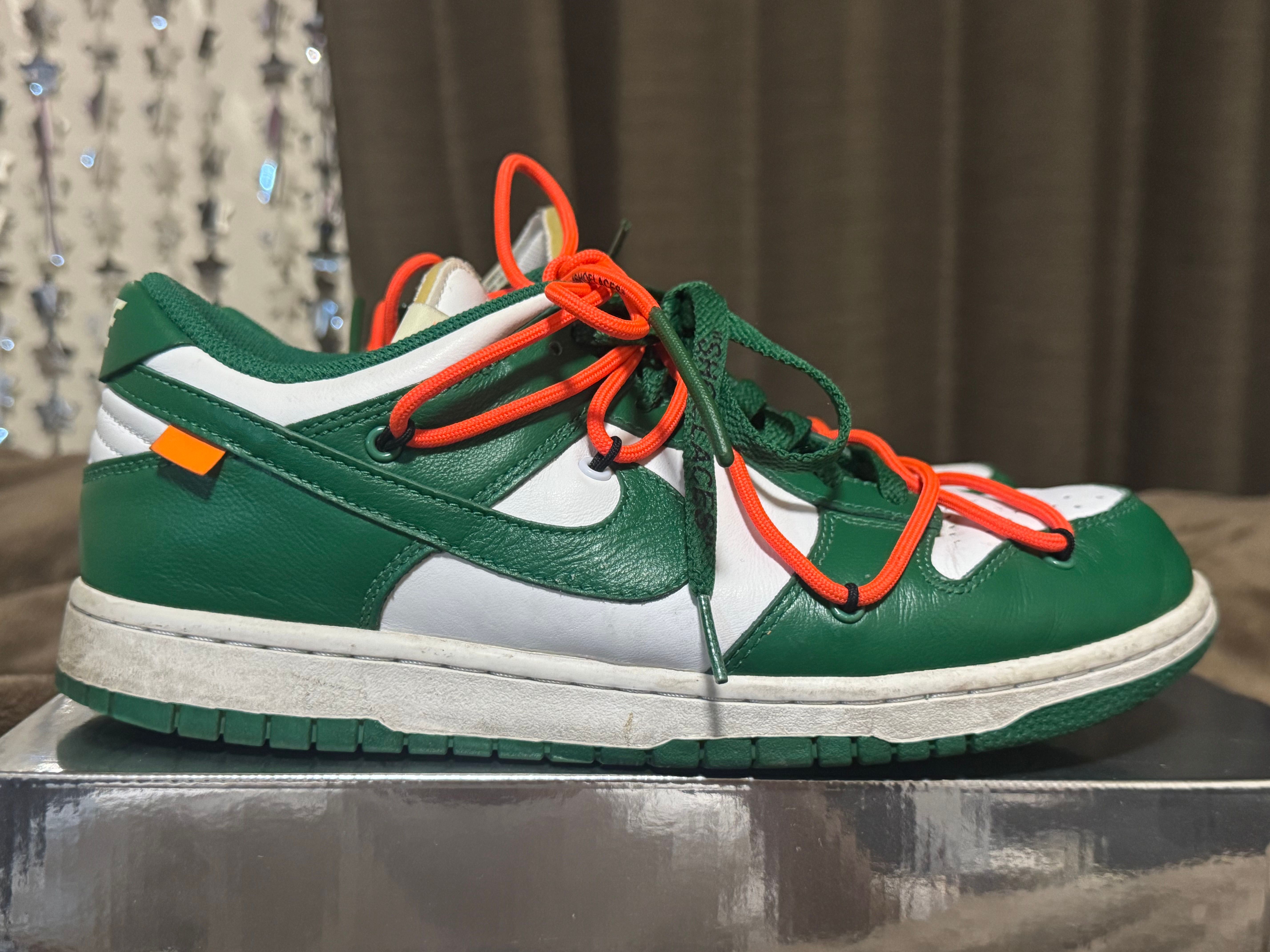 Off-White × Nike Dunk Low "White/Pine Green"