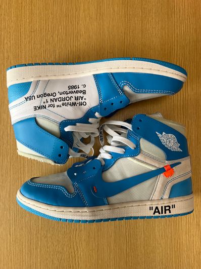 Off-White × Nike Air Jordan 1 High UNC "White/Dark Powder Blue"