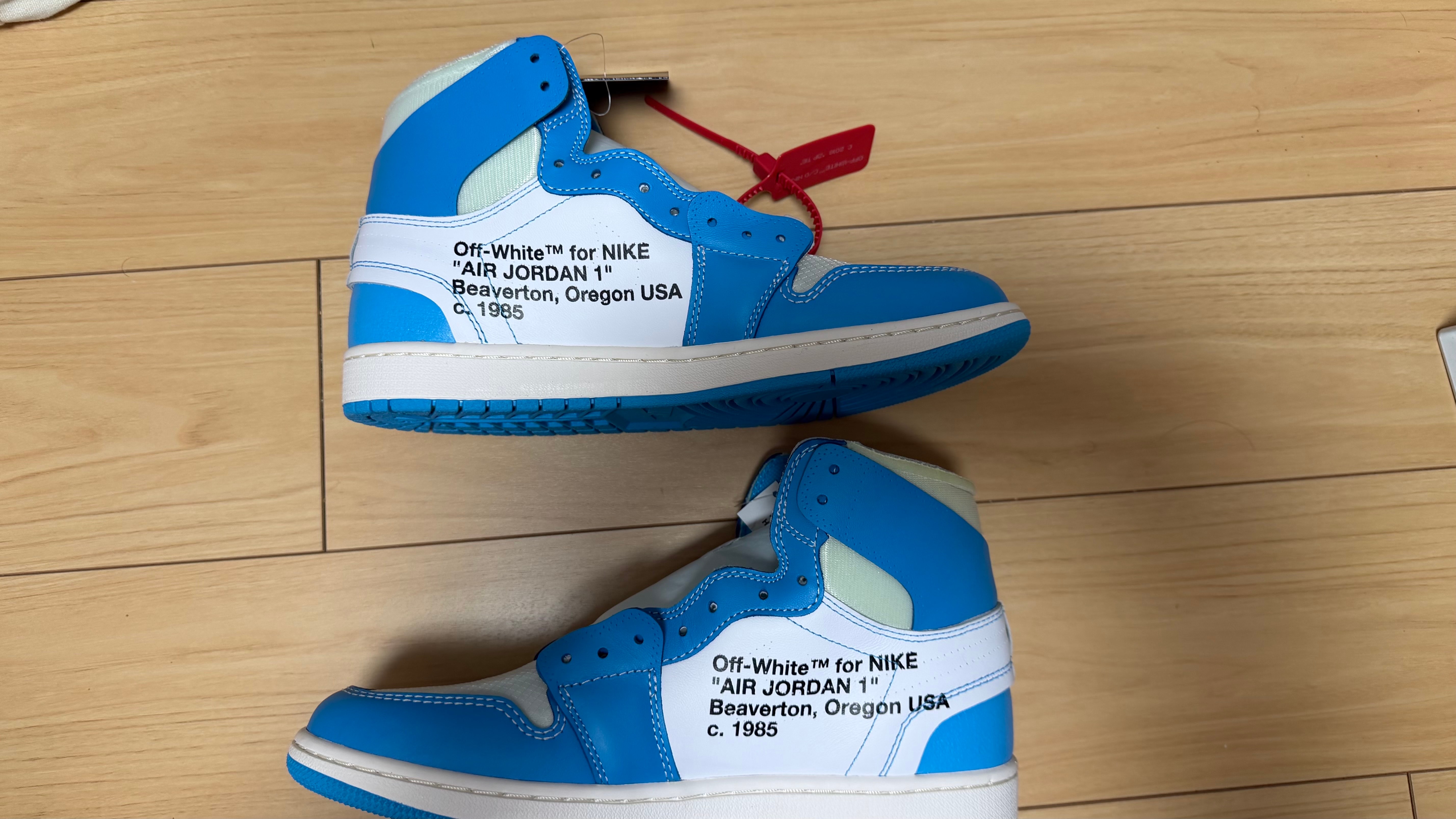 Off-White × Nike Air Jordan 1 High UNC "White/Dark Powder Blue"