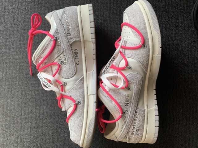 Off-White × Nike Dunk Low "Sail/Neutral Gray/Hyper Pink"