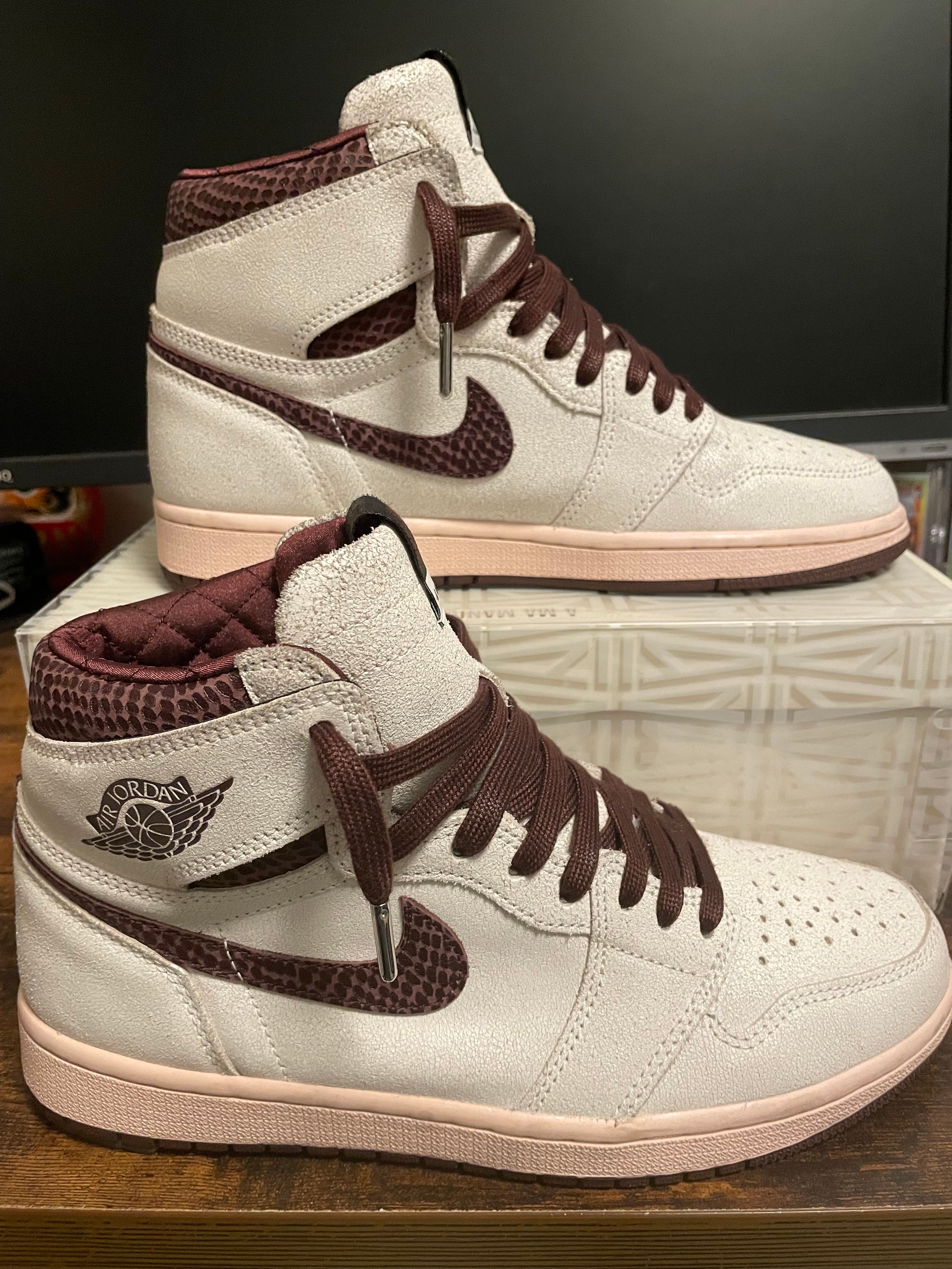 A Ma Maniere × Nike Air Jordan 1 Retro High OG "Sail and Burgundy"