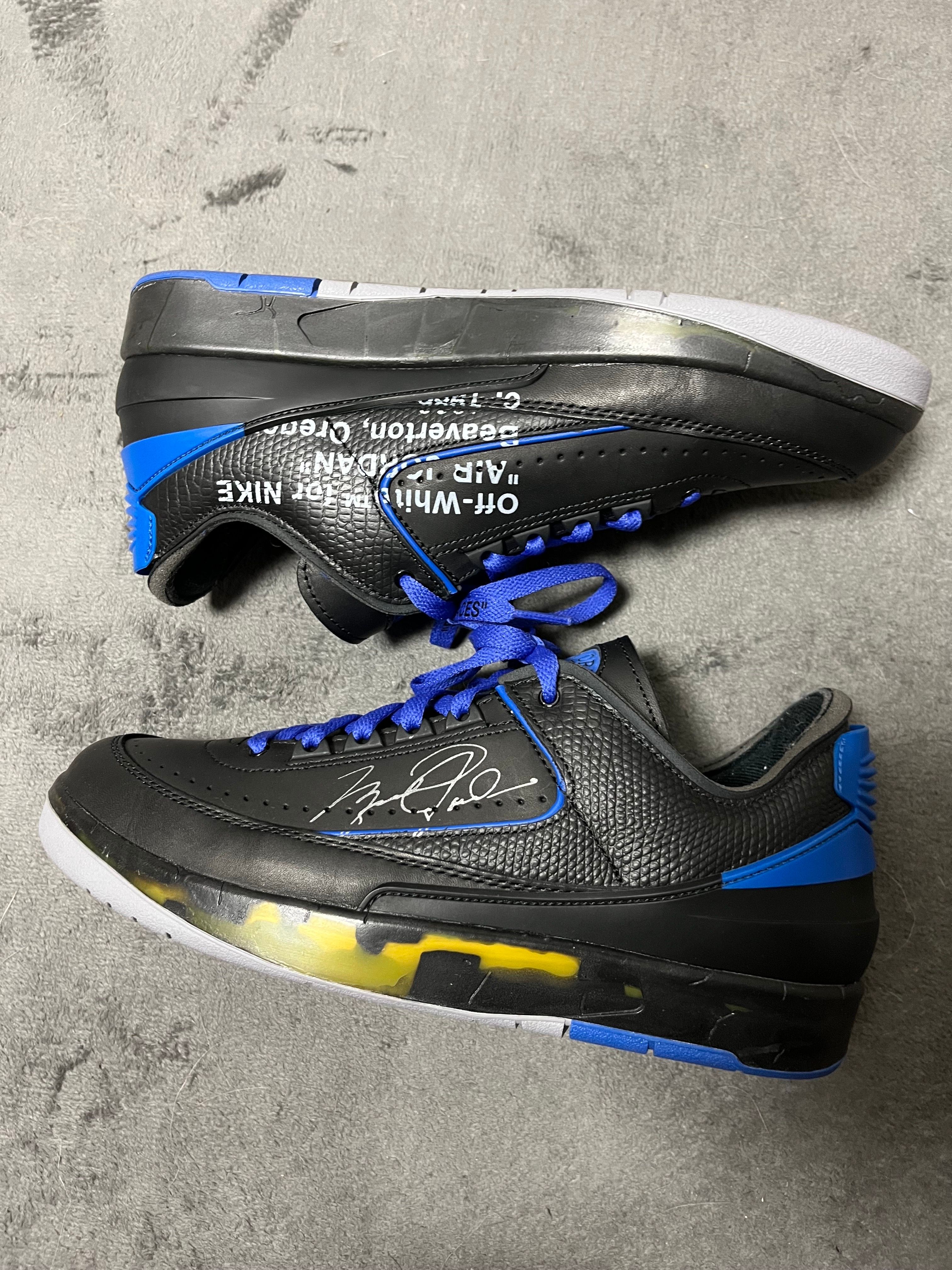 Off-White × Nike Air Jordan 2 Low "Black and Varsity Royal"