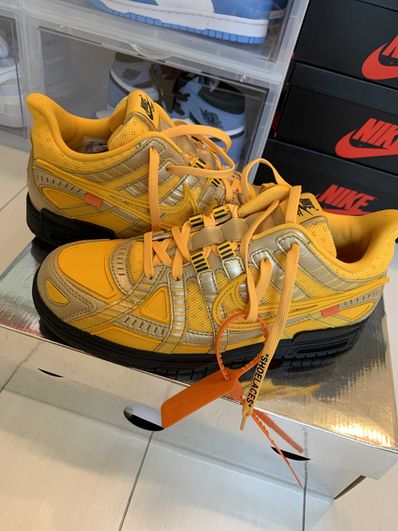Off-White × Nike Air Rubber Dunk "University Gold"