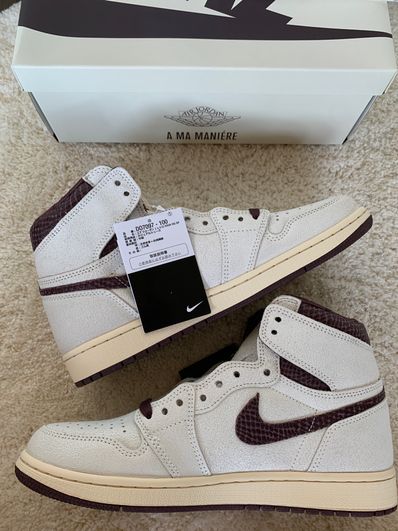 A Ma Maniere × Nike Air Jordan 1 Retro High OG "Sail and Burgundy"