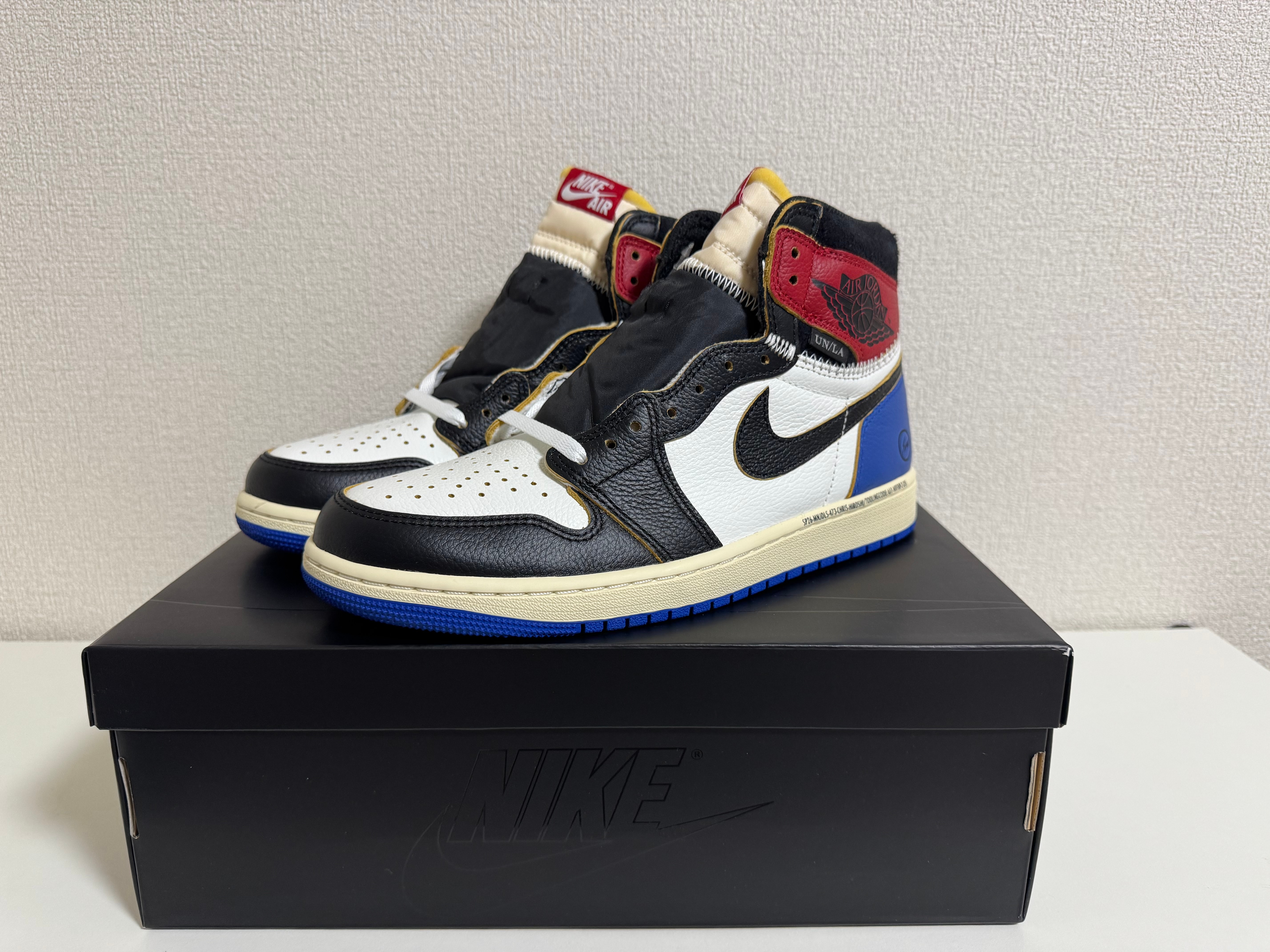 fragment design × UNION × Nike Air Jordan 1 High OG "Black/Varsity Red"