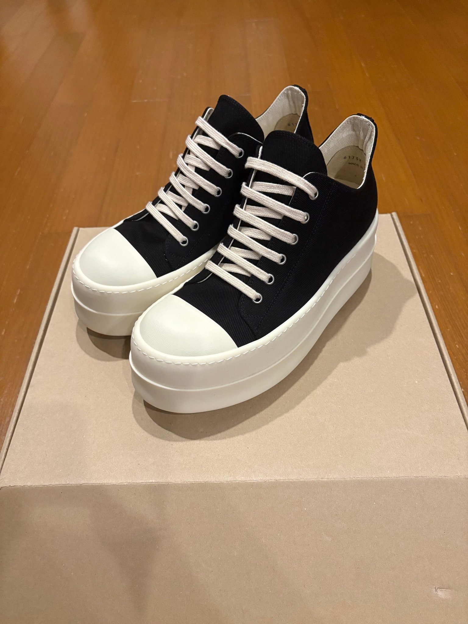 Rick Owens DRKSHDW Hollywood Double Bumper Low "Black/Milk/Milk"