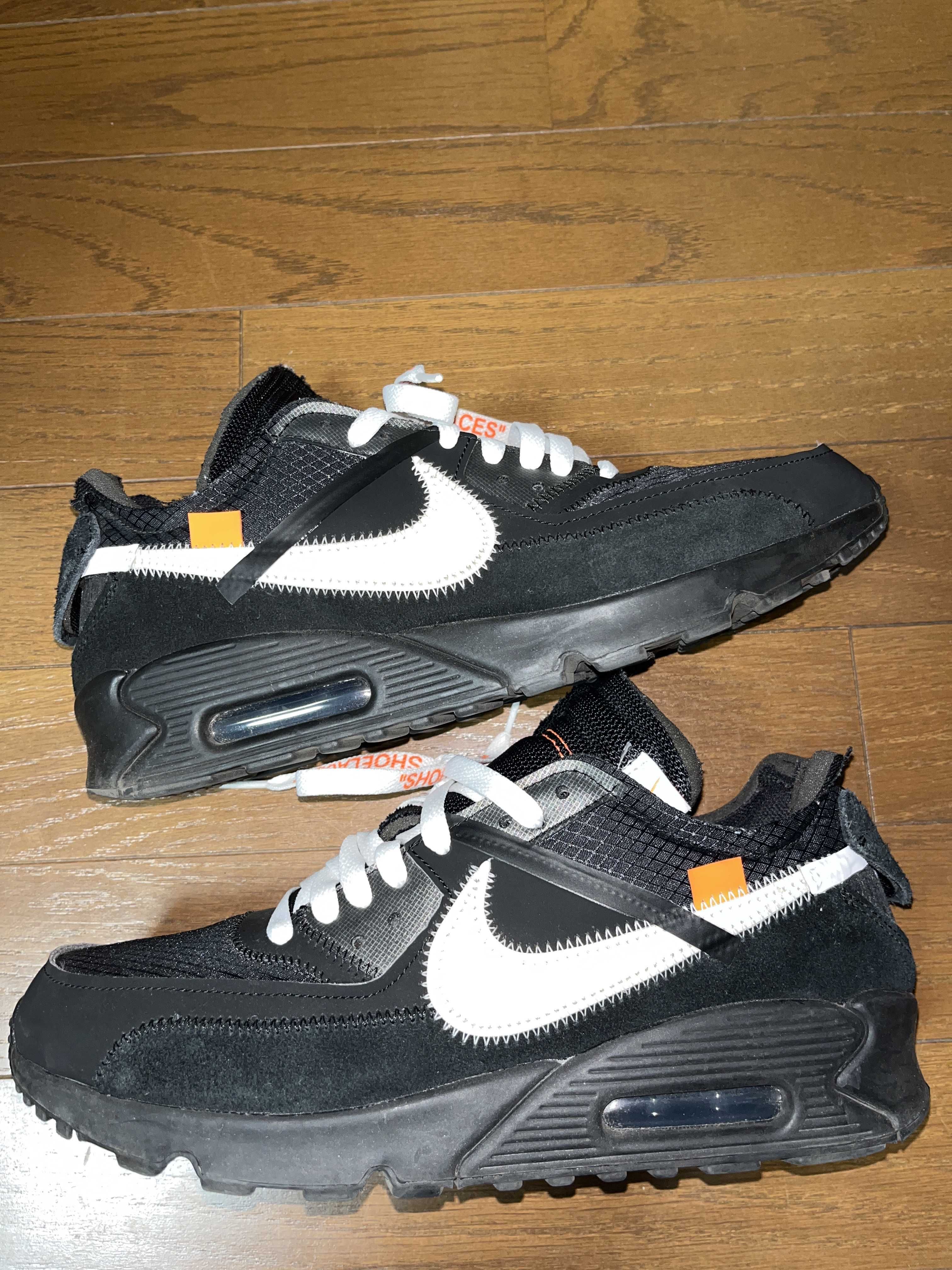 Off-White × Nike Air Max 90 "Black/Black-Cone-White"