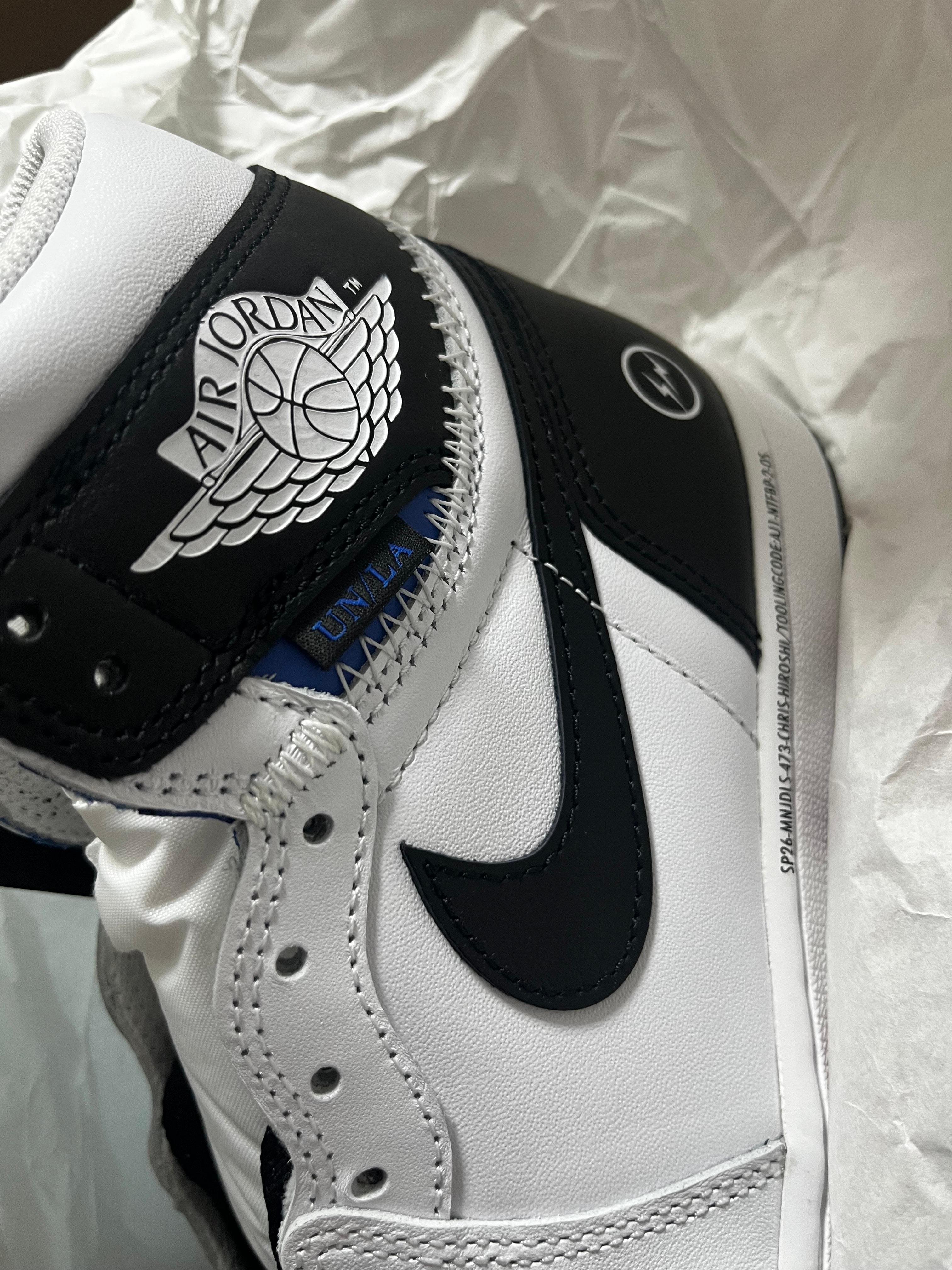 fragment design × UNION × Nike Air Jordan 1 Retro High OG "Black/White"