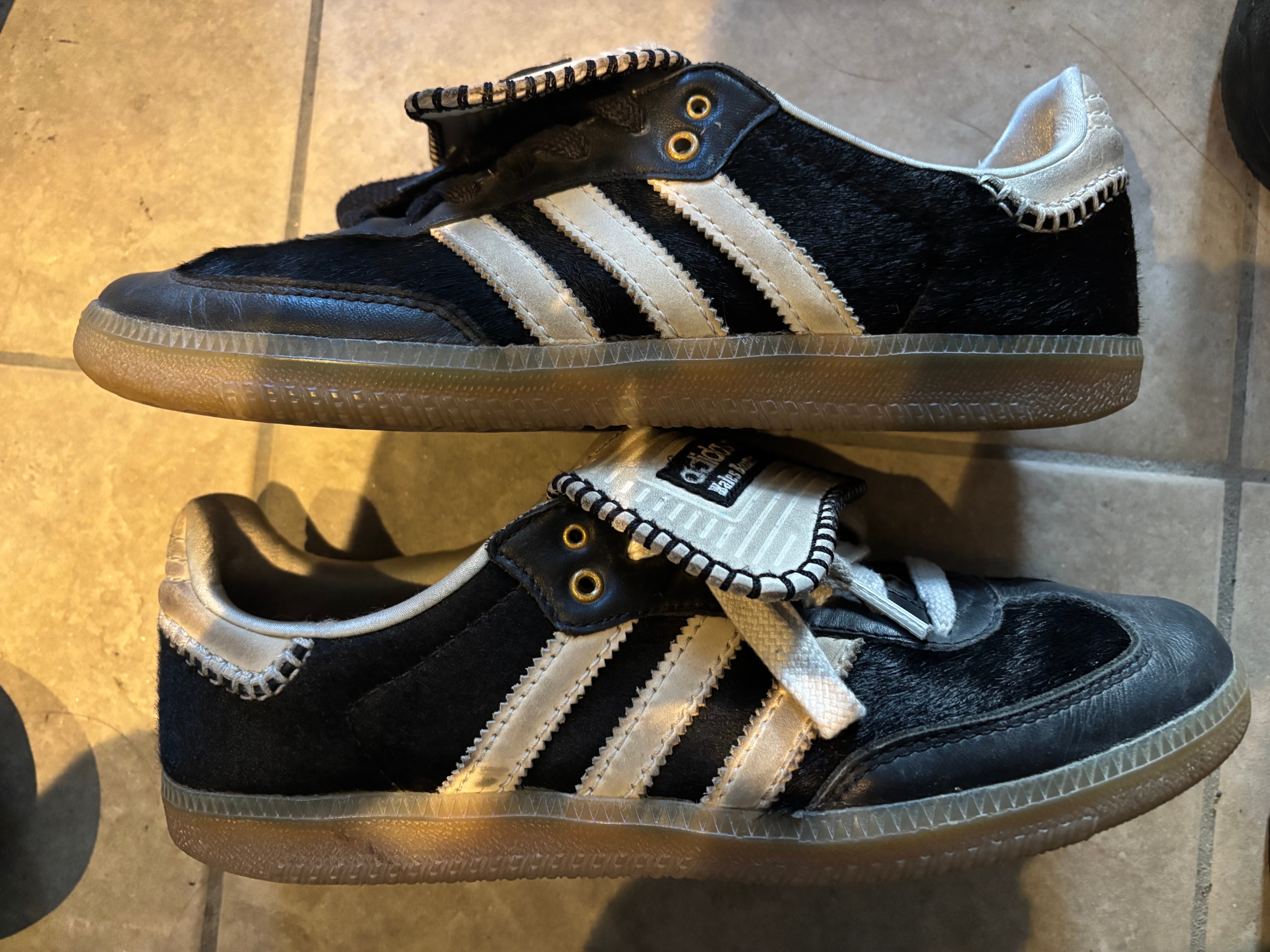 Wales Bonner × adidas Samba Pony Tonal Low "Core Black/Cream White"