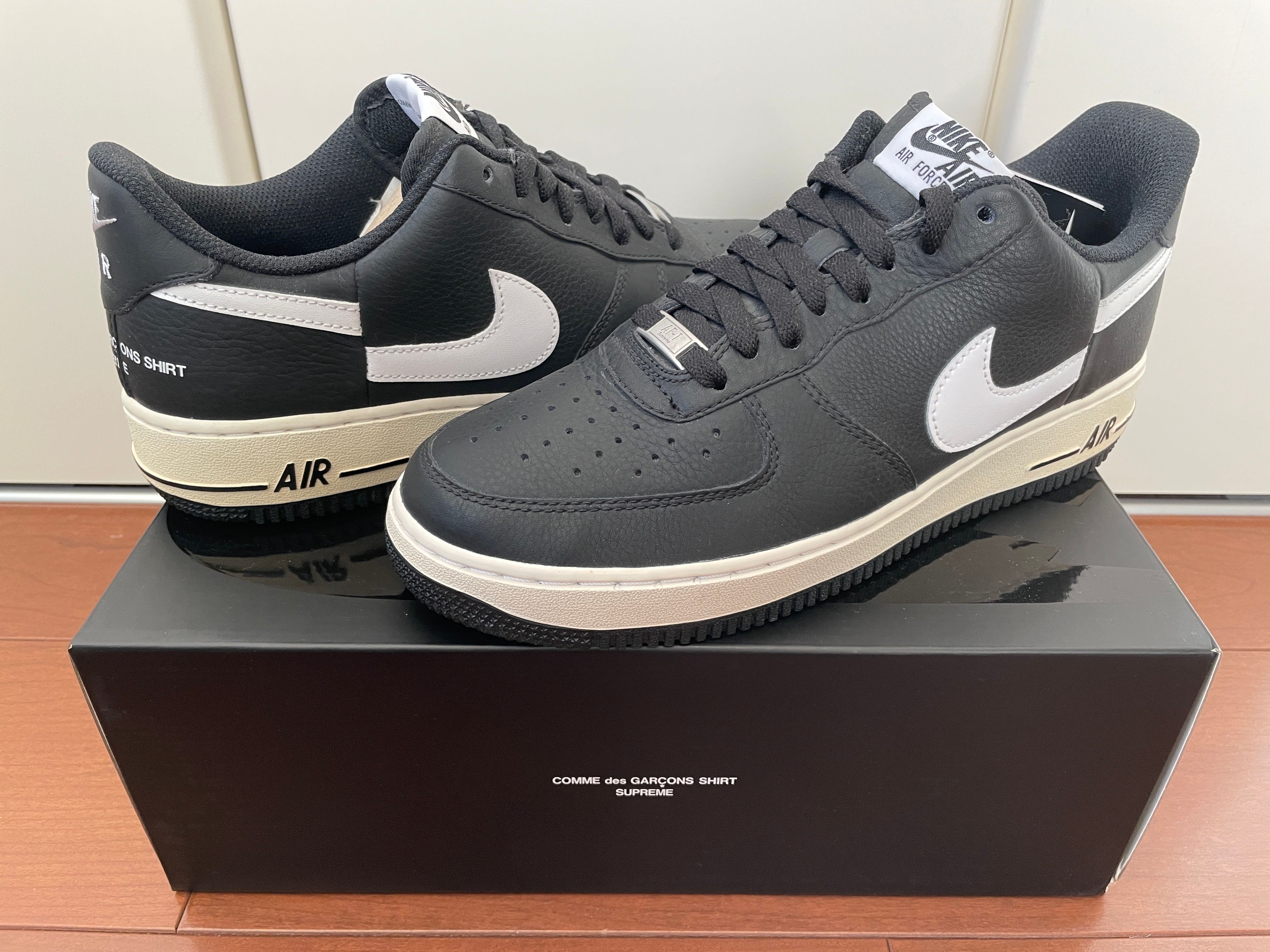 Supreme × COMME des GARCONS SHIRT × Nike Air Force 1 Low "Black/White" (2018)