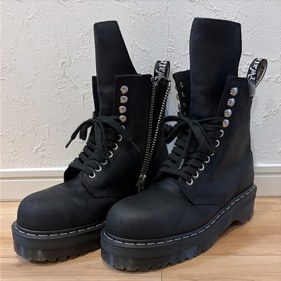 Rick Owens × Dr.Martens Quad Sole Steel Toe Boot "Black"