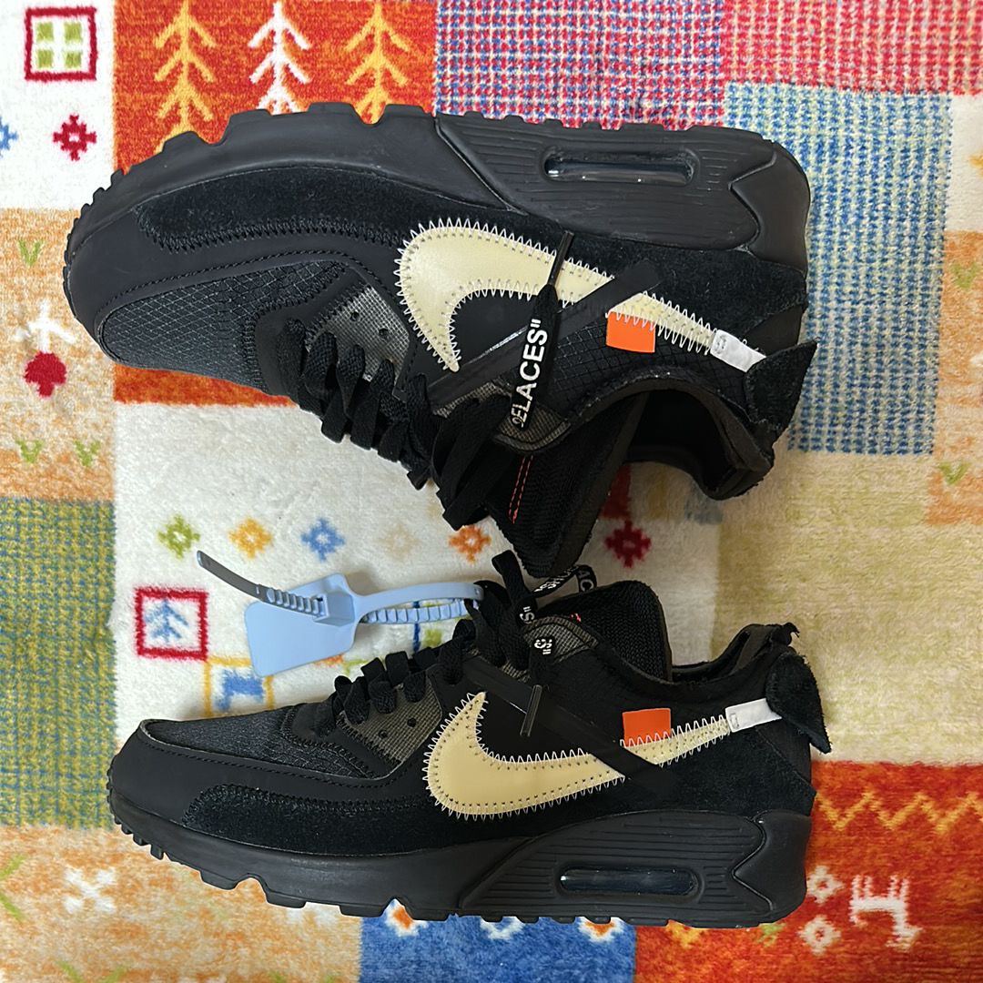 Off-White × Nike Air Max 90 "Black/Black-Cone-White"