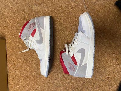 SNS×NIKE AIR JORDAN 1 MID "GREY/RED"