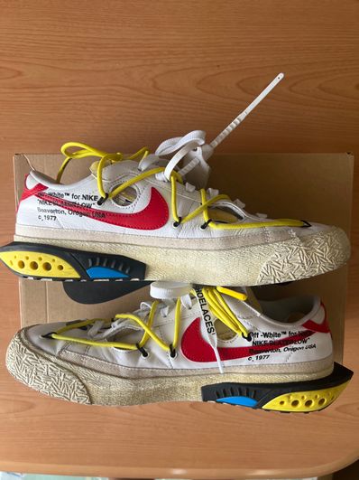 Off-White × Nike Blazer Low "White and University Red"