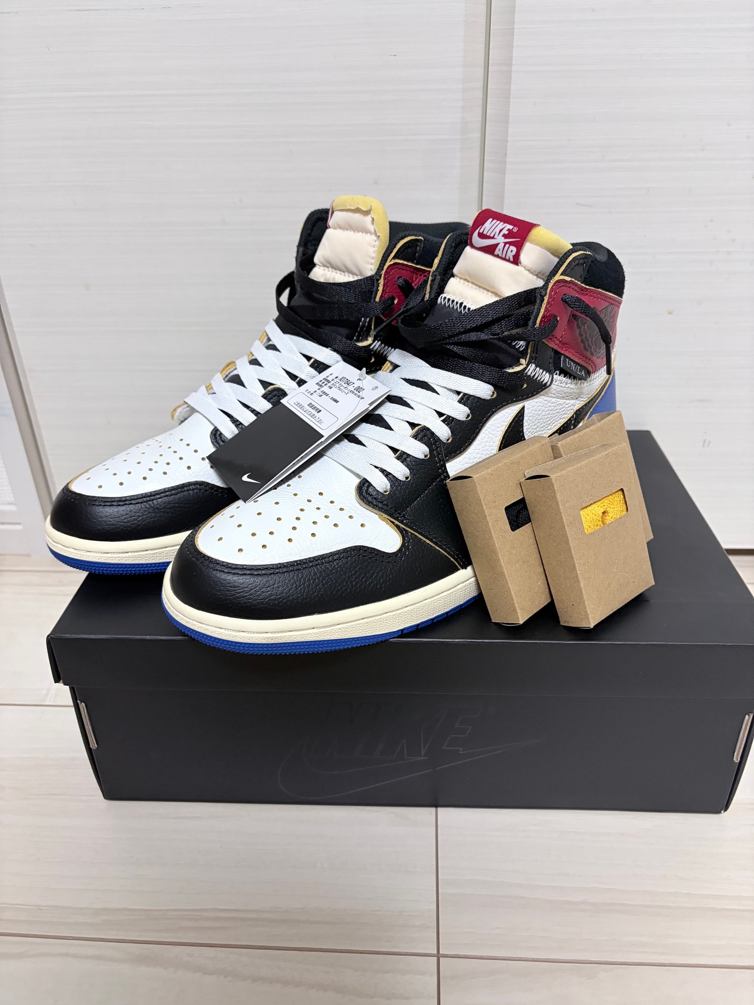 fragment design × UNION × Nike Air Jordan 1 High OG "Black/Varsity Red"