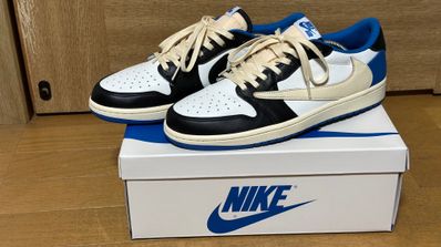 Travis Scott × fragment design × Nike Air Jordan 1 Low OG SP "Military Blue"