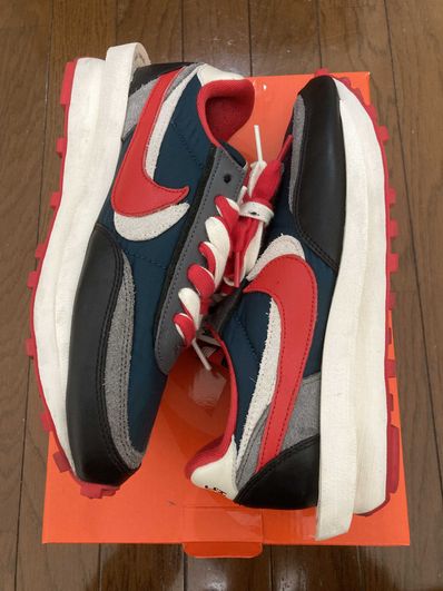 UNDERCOVER × sacai × Nike LD Waffle "Midnight Spruce/Pale Ivory-Dark Grey-University Red"