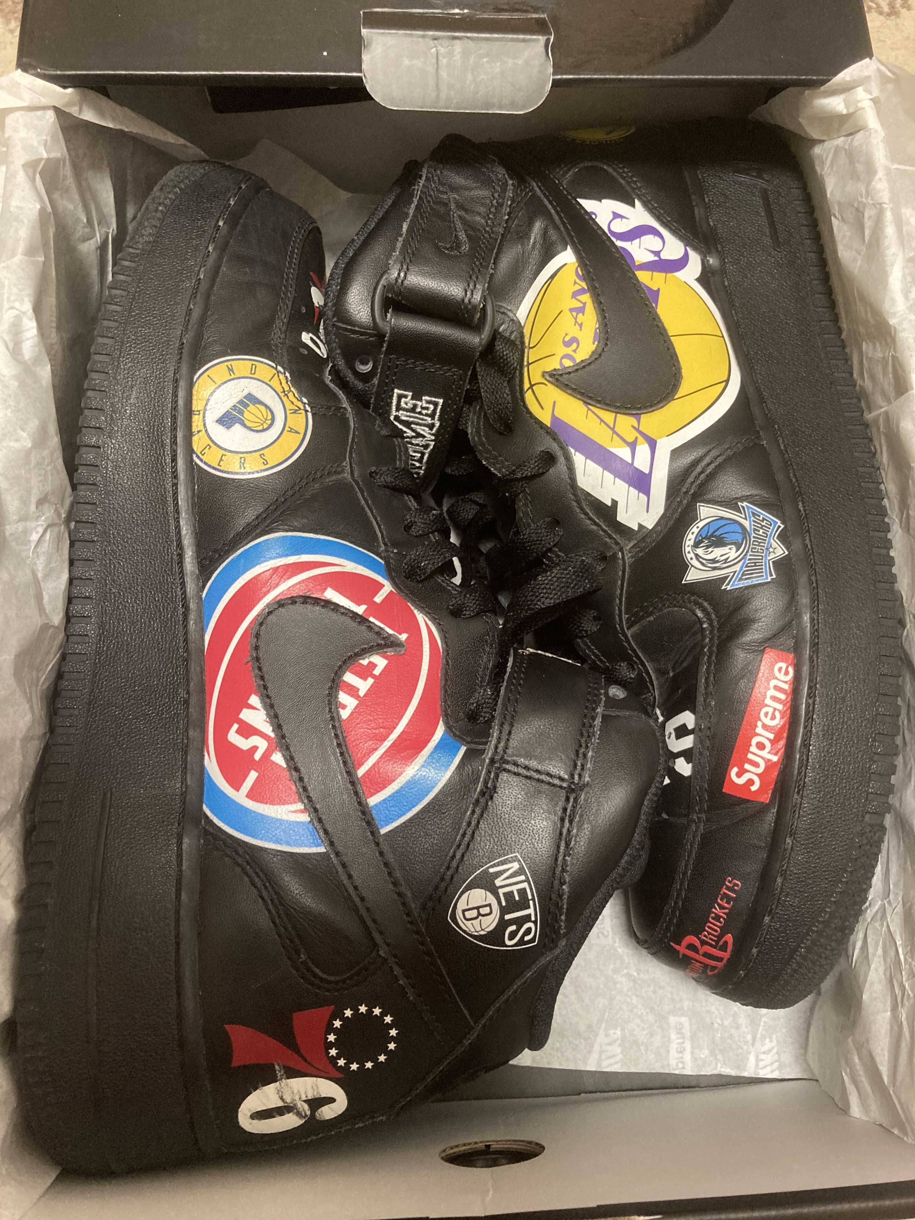 Supreme × NBA × Nike Air Force 1 Mid '07 "Black"